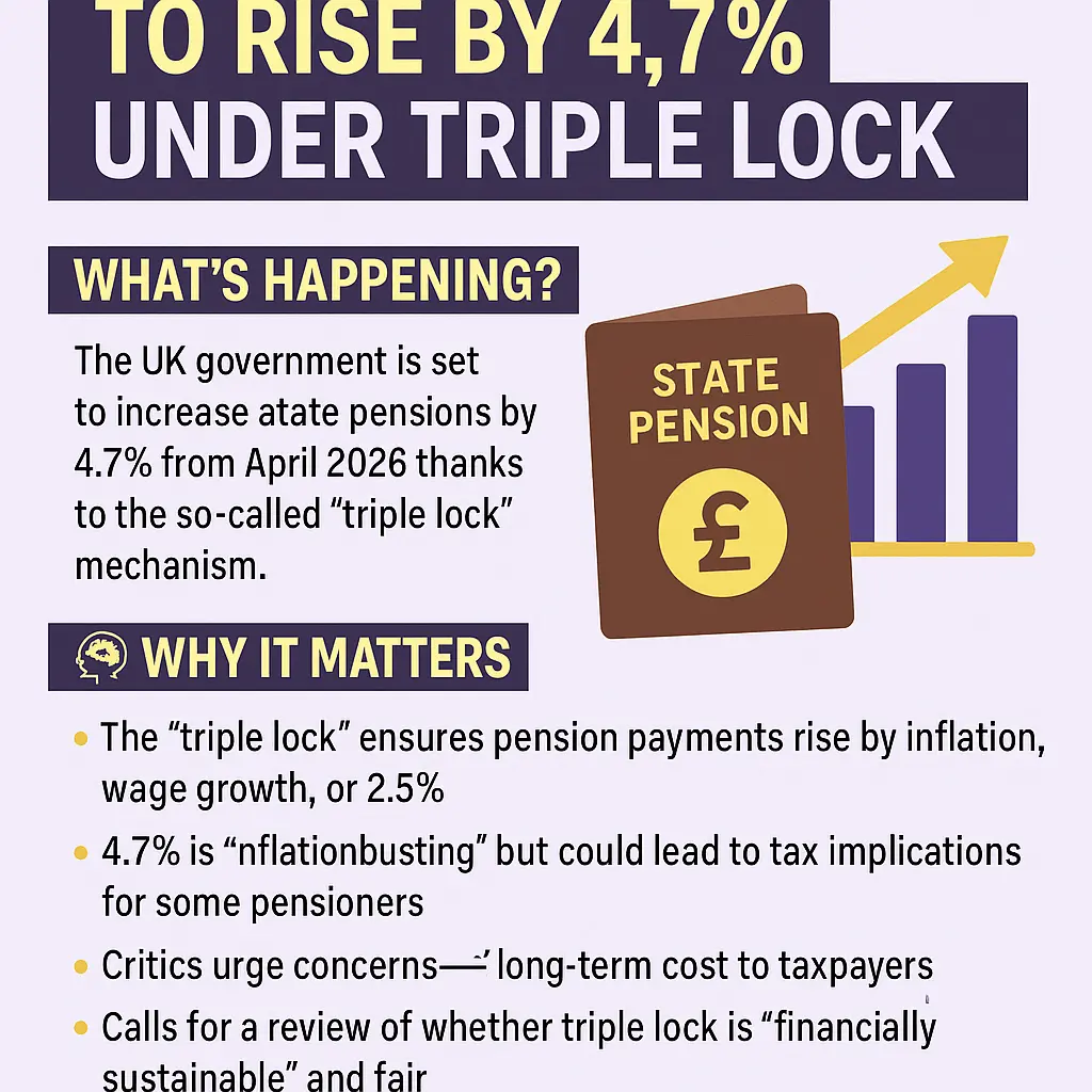 UK State Pensions to Rise by 4.7% Under Triple Lock